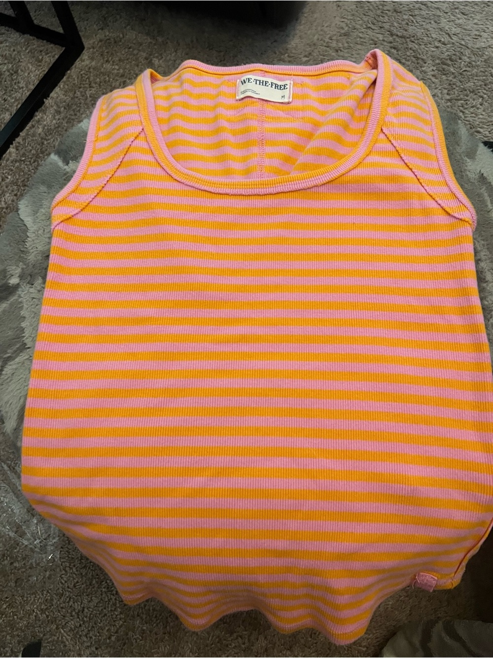 We The Free Pink and Orange Striped tank M - Picture 2 of 2
